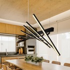 Lustre Moderno Traço Articulado Led Nórdico 8h-3000k-preto