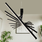 Lustre Moderno Traço Articulado Led Nórdico 8h-3000k-preto