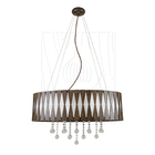 Lustre Oasis Pendente Madeira Oval 70cm Imbuia Cristal
