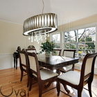 Lustre Oasis Pendente Madeira Oval 70cm Imbuia Cristal