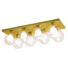 Lustre Octuplo Dourado Harmony Bolinha Ambar 60x25 Cm