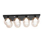 Lustre Octuplo Preto Harmony Bolinha Ambar 60x25 Cm