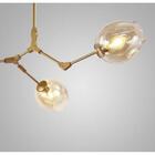 Lustre Orbe Connettori Dourado E Vidro 150cm Mais Luz