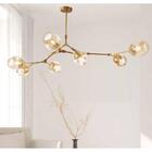 Lustre Orbe Connettori Dourado E Vidro 150cm Mais Luz