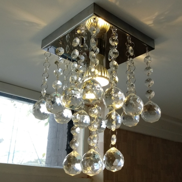 Lustre Para Lavabo / Corredor, Cordão De Castanhas Com Esfera