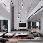 Lustre Para Sala Cúpula Fumê 6 Lâmpadas Pé Direito Alto