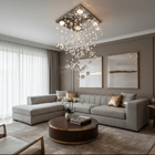 Lustre Para Sala De Cristal Legítimo K9 Base Inox 50 Cm Alt