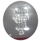 Lustre Para Sala De Cristal Legítimo K9 Base Inox 50 Cm Alt
