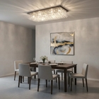 Lustre Para Sala De Cristal Legítimo K9 Base Inox 80x25 Cm