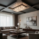 Lustre Para Sala De Cristal Legítimo K9 Base Inox 80x25 Cm