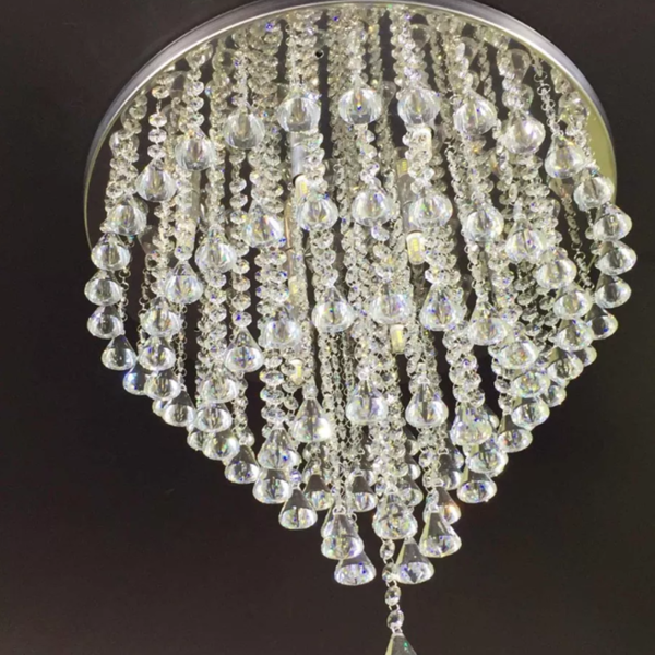 Lustre Para Sala De Estar Com Cristais K9 Legítimos , Base De