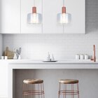 Lustre para Sala de Jantar Luminária Pendente Poti na cor Ros