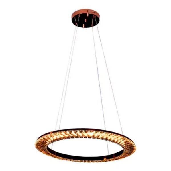 Lustre Para Sala De Jantar Pendente Orbit Rose Gold E Transpa