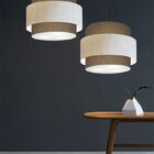 Lustre Para Sala De Jantar Vivare Md-4392 Cúpula Em Tecido 40