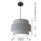 Lustre Para Sala De Jantar Vivare Md-4392 Cúpula Em Tecido 40