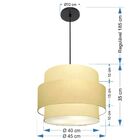 Lustre Para Sala De Jantar Vivare Md-4393 Cúpula Em Tecido 45