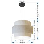 Lustre Para Sala De Jantar Vivare Md-4393 Cúpula Em Tecido 45