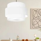 Lustre Para Sala De Jantar Vivare Md-4393 Cúpula Em Tecido 45