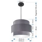 Lustre Para Sala De Jantar Vivare Md-4393 Cúpula Em Tecido 45
