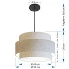 Lustre Para Sala De Jantar Vivare Md-4394 Cúpula Em Tecido 50