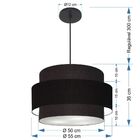 Lustre Para Sala De Jantar Vivare Md-4395 Cúpula Em Tecido 55