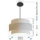 Lustre Para Sala De Jantar Vivare Md-4396 Cúpula Em Tecido 60