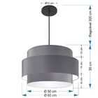 Lustre Para Sala De Jantar Vivare Md-4396 Cúpula Em Tecido 60
