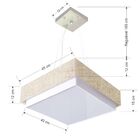 Lustre Para Sala De Jantar Vivare Md-4403 Cúpula Em Tecido 45