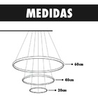 Lustre para Sala Led Moderno Pendente Dourado C/ Controle 60c