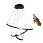 Lustre para Sala Led Moderno Pendente Preto C/ Controle 60cm