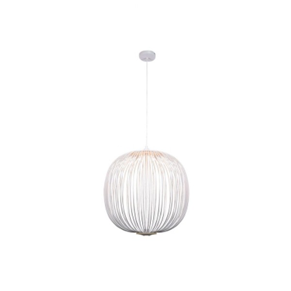 Lustre Para Sala Luminaria Pendente Aral Branco Com Led Integrado 8w Bella Leroy Merlin
