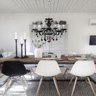 Lustre Para Sala Pendente 120x60 Metal E Cristal Preto