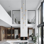 Lustre Para Sala Pratic 10 Lâmpadas Dourado Pé Direito Alto