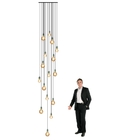 Lustre Para Sala Pratic 16 Lâmpadas Dourado Pé Direito Alto