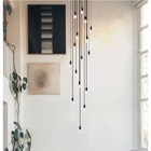 Lustre Para Sala Pratic 16 Lâmpadas Preto Pé Direito Alto