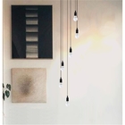 Lustre Para Sala Pratic 6 Lâmpadas Preto Pé Direito Alto