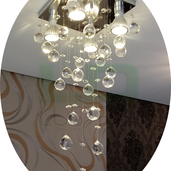 Lustre Para Sala, Quarto, Cozinha Com Base De Inox 20x20cm 70