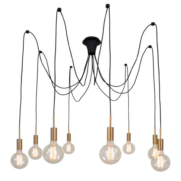 Lustre Para Sala Spider 8 Lâmp Ajust Dourado 50330 Preludio