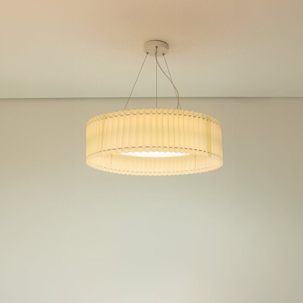 Lustre Pendente 1xled 30w Chemise Bella Iluminação Bege