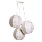 Lustre Pendente 3 Bolinhas Rosa Quarto Bebê Infantil