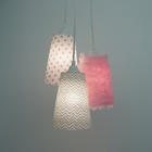 Lustre Pendente 3 Cúpulas Quarto Menina Frufru Rosa Bivolt