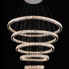 Lustre Pendente 5 Anéis Cristal Led 320w 3000k Bivolt