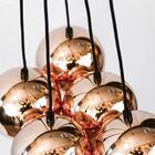 Lustre Pendente 5 Bolas Cobre Sala Teto Mesa Quarto Geek