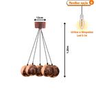 Lustre Pendente 5 Bolas Cobre Sala Teto Mesa Quarto Geek
