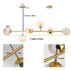 Lustre Pendente 6 Globos Vidro Bola Esfera Molecular Jabutica