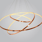 Lustre Pendente 80cm Bella Birdie Rose Gold 3 Arco 39w Kw002e
