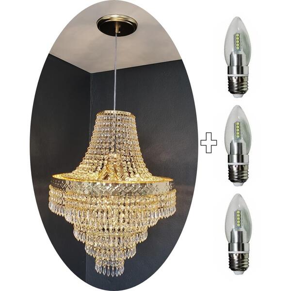 Lustre Pendente Acrílico Alto Brilho + Lâmpadas Acl82