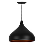 Lustre Pendente Aladim Preto Com Cobre 31cm