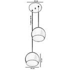 Lustre Pendente Aluminio Bola Duplo 15cm Preto/branco