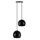 Lustre Pendente Aluminio Bola Duplo 15cm Preto/cobre